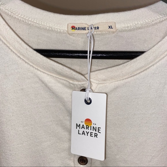 NWT Marine layer double knit Henley Blanc de blanc size M and Xl - Picture 6 of 9